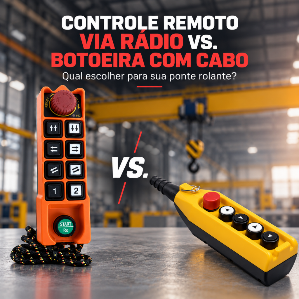 Controle remoto via rádio vs. botoeira com cabo: qual escolher para sua ponte rolante